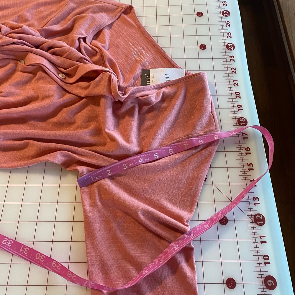 J. Jill Dusty Rose Button-Front Draped Blouse - Picture 8 of 16
